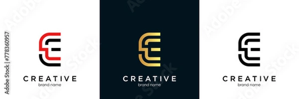 Fototapeta Letter E logo icon design template elements