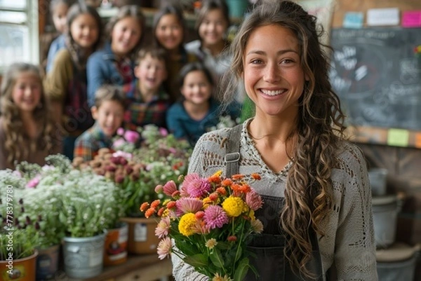 Obraz Teacher's day. Education concept. 