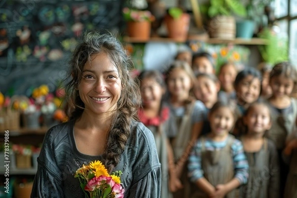 Obraz Teacher's day. Education concept. 