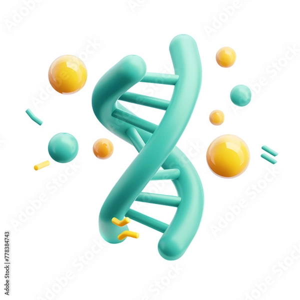 Obraz DNA 3d render illustration icon
