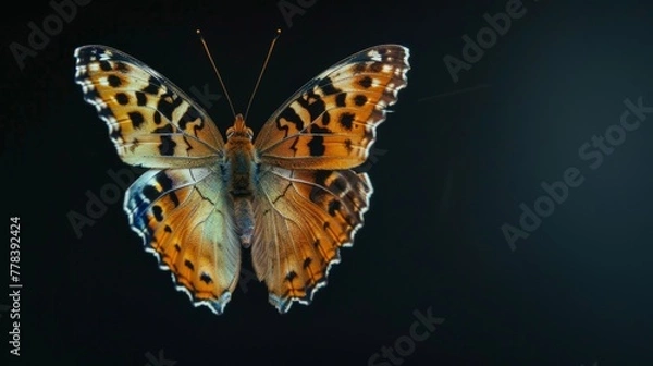 Fototapeta Close Up of Butterfly on Black Background