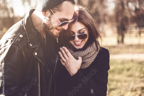 Obraz portret młodej pary stylowe