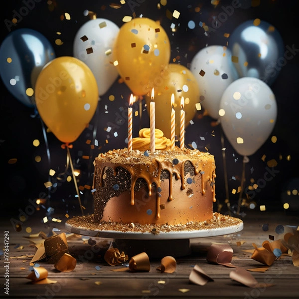 Fototapeta cake with candles