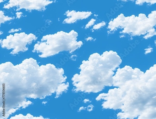 Obraz A blue sky with white clouds. - seamless and tileable