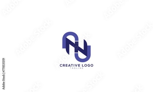 Fototapeta NN NNU NNJ Abstract initial monogram letter alphabet logo design