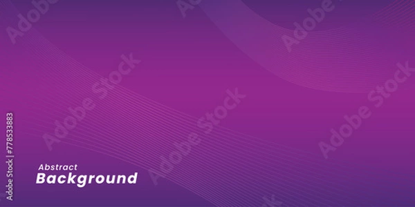 Obraz Abstract glowing wave lines on purple gradient background. Dynamic wave pattern. Modern flowing wavy lines. Futuristic technology concept.