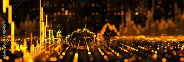 Obraz Golden trading landscape background