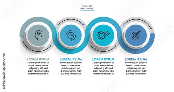 Fototapeta Business data visualization. timeline infographic icons designed for abstract background template milestone element modern diagram process technology digital marketing data presentation chart Vector