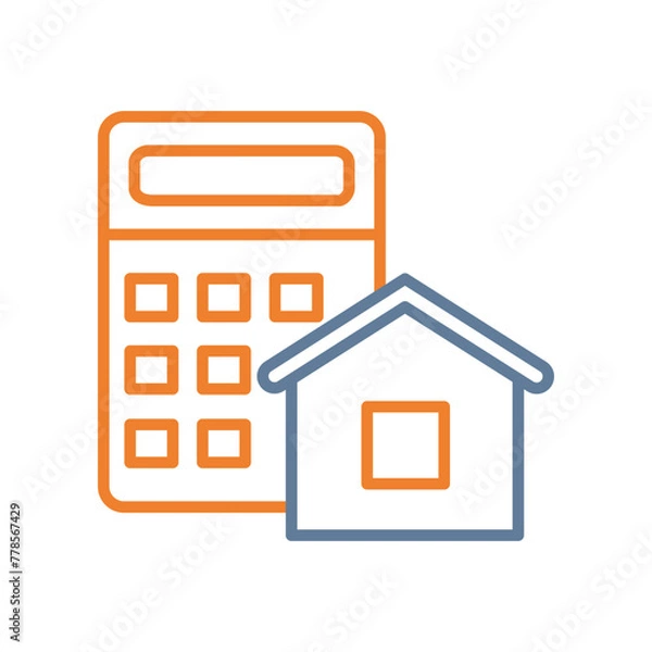 Fototapeta Calculation Line Two Color Icon