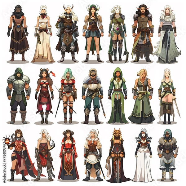 Fototapeta "Fantasy Warriors"