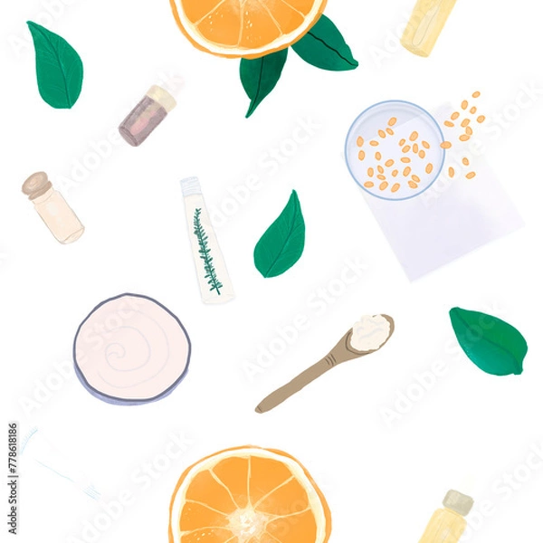 Fototapeta pattern with cosmetics