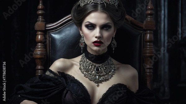 Fototapeta Shadow's Embrace The Enigmatic Allure of the Dark Fantasy Siren