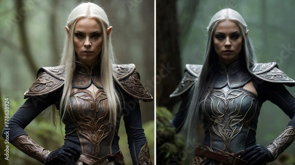 Fototapeta Shadow's Embrace The Enigmatic Allure of the Dark Fantasy Siren