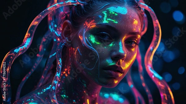 Fototapeta Whispers of the Cosmos Enigma of the Iridescent Slime Enchantress