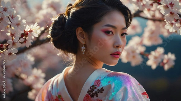 Fototapeta Whispers of the Cosmos Enigma of the Iridescent Slime Enchantress