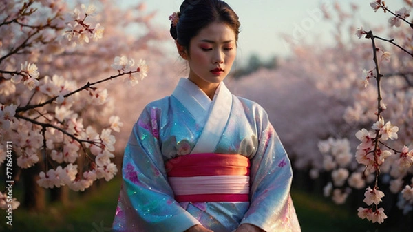 Fototapeta Whispers of the Cosmos Enigma of the Iridescent Slime Enchantress