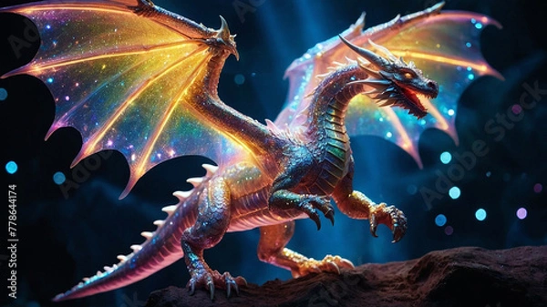 Fototapeta Whispers of the Cosmos Enigma of the Iridescent Slime Enchantress