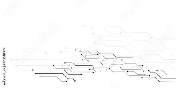Fototapeta Abstract background electronic printed circuit board, with dot and connection line.