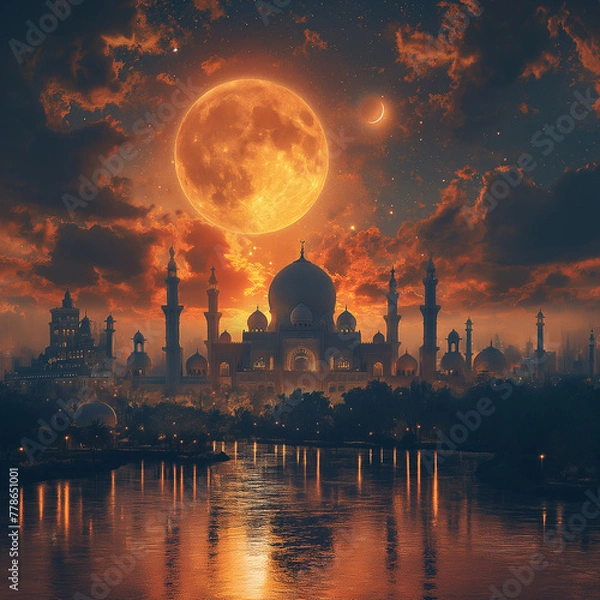 Obraz Eid Mubarak social media post background