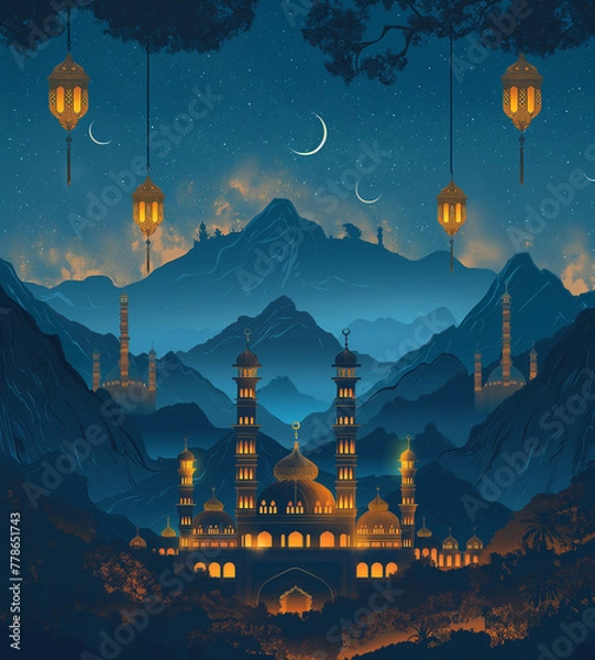 Obraz Eid Mubarak social media post background