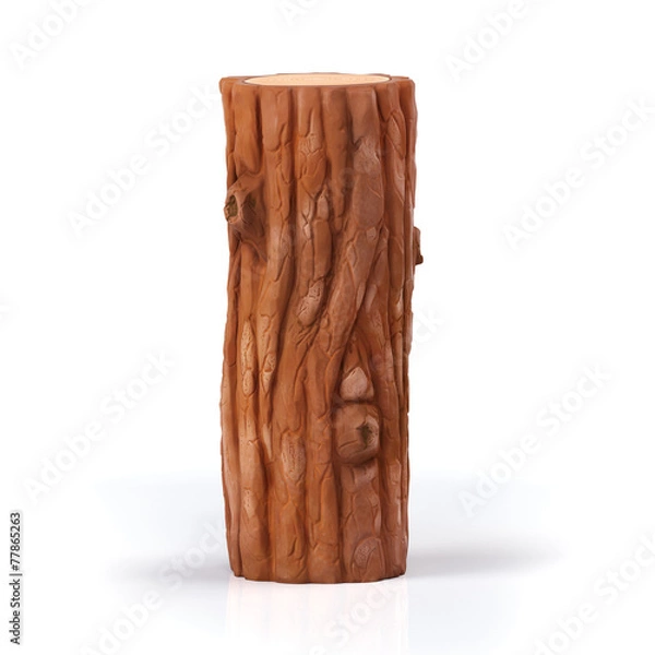 Obraz 3d illustration. Wooden timber on a white background