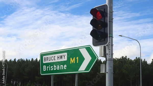 Obraz traffic light on the road