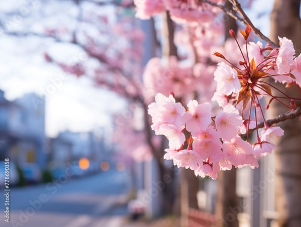 Obraz pink cherry blossom in spring