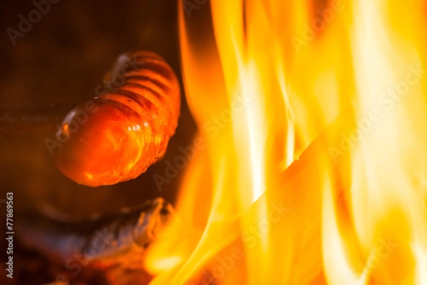 Obraz Sausage at fire