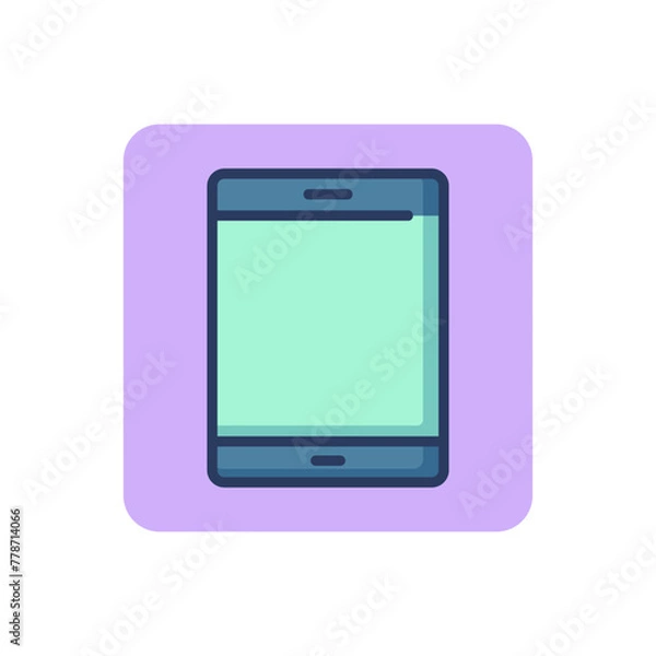 Fototapeta Tablet screen thin line icon. Touchscreen, portable computer, pc outline sign. Digital devices and electronic gadgets concept. Vector illustration, symbol element for web design and apps