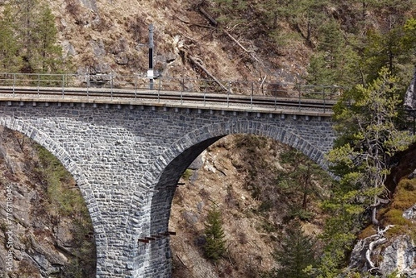 Fototapeta Detail views of Landwasser Viaduct