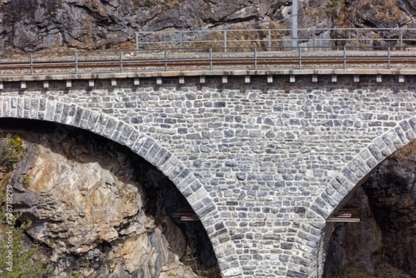 Fototapeta Detail views of Landwasser Viaduct