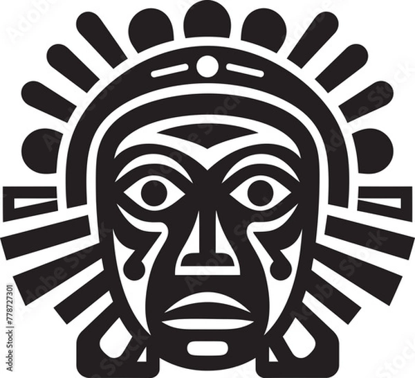 Fototapeta Ancient Andean Symbolism Pre Hispanic Icon Vector Logo Maya Civilization Heritage Pre Hispanic Vector Emblem Design