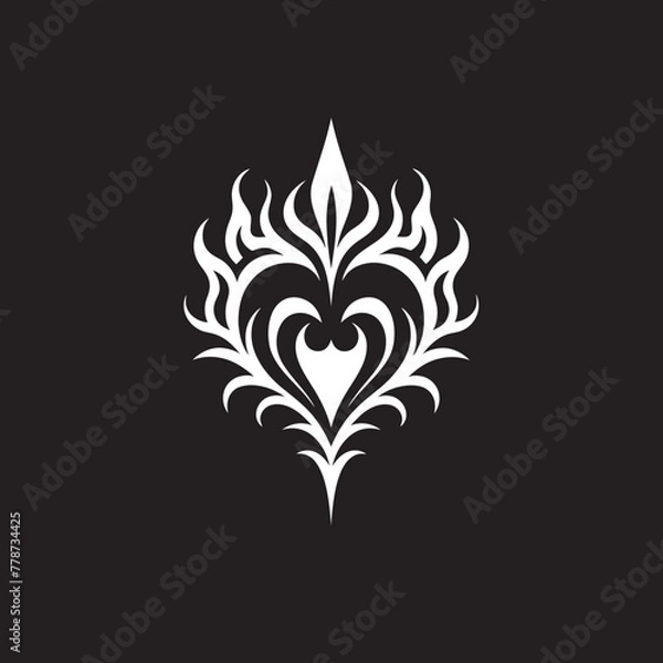 Fototapeta Celestial Affection Sacred Heart Vector Logo Eternal Devotion Sacred Heart Emblem Design