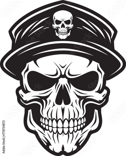 Fototapeta Commando Skull Brigade Tactical Beret Design Beret Warrior Insignia Elite Special Ops Icon