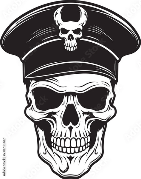 Fototapeta Tactical Beret Skull Special Forces Insignia Icon Stealth Skull Beret Covert Military Unit Logo