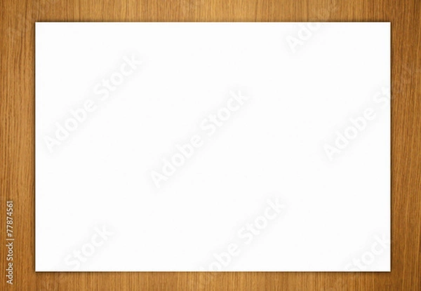 Fototapeta Paper on wood background horizontal