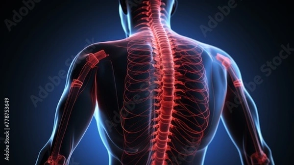 Fototapeta Understanding back pain through diagrams and explanations 