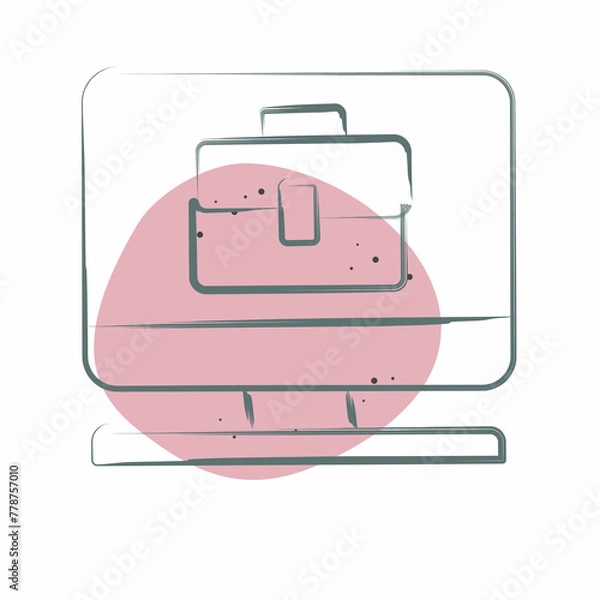 Fototapeta Icon Remote Worker. related to Remote Working symbol. Color Spot Style. simple design illustration