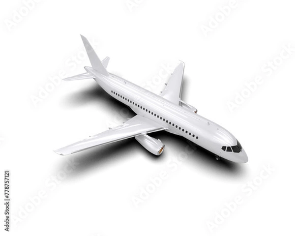 Obraz Airplane isolated on background. 3d rendering - illustration