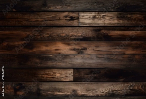 Obraz Dark Wooden Planks with Rustic Texture