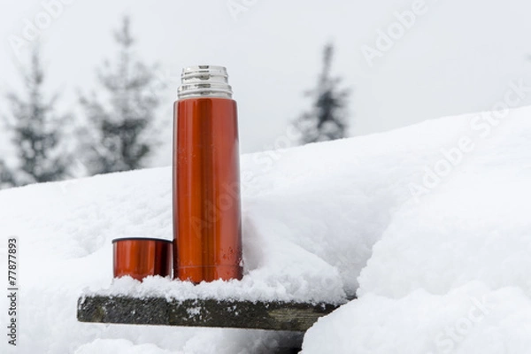 Obraz thermos in the snow