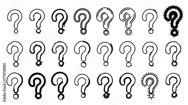 Obraz Set of Question Marks Vector Silhouettes