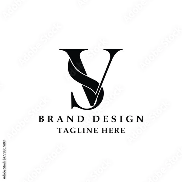 Obraz Initial monogram letter SV and VS logo white background