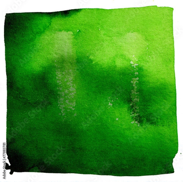 Obraz akwarela zielone tło
