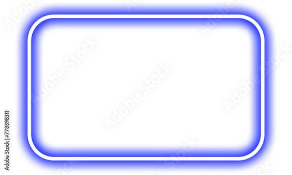 Obraz blue frame for text with neon effect