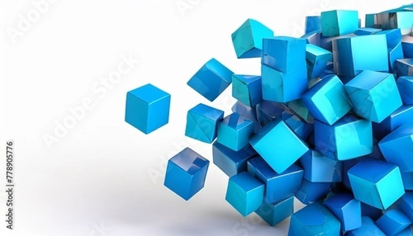 Fototapeta abstract blue cubes