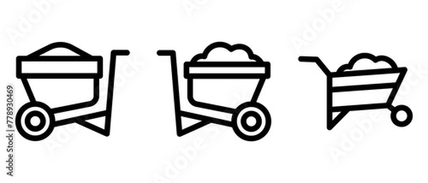 Fototapeta wheelbarrow icon or logo isolated sign symbol vector illustration - high quality black style vector icons
