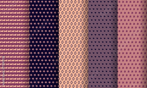 Fototapeta Vector of Seamless Patterns set