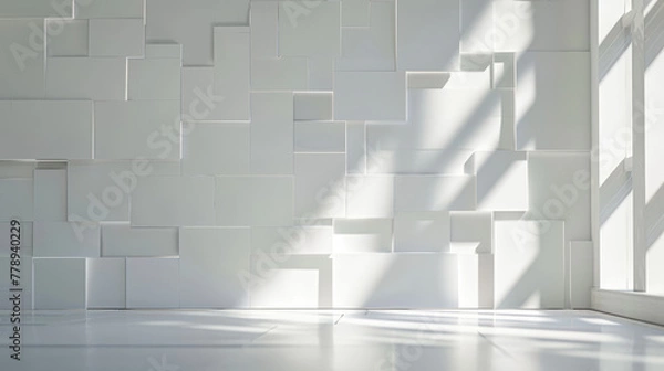 Fototapeta abstract 3d background, white wall