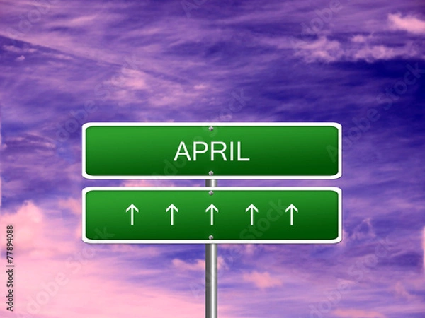 Obraz April Month Background Sign